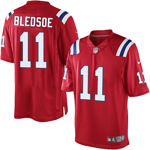 Men's Limited Drew Bledsoe Nike Jersey Red Alternate - #11 NFL New England Patriots